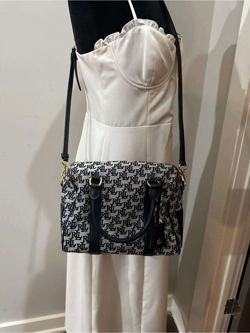 Lauren Ralph Lauren Jacquard Monogram Satchel